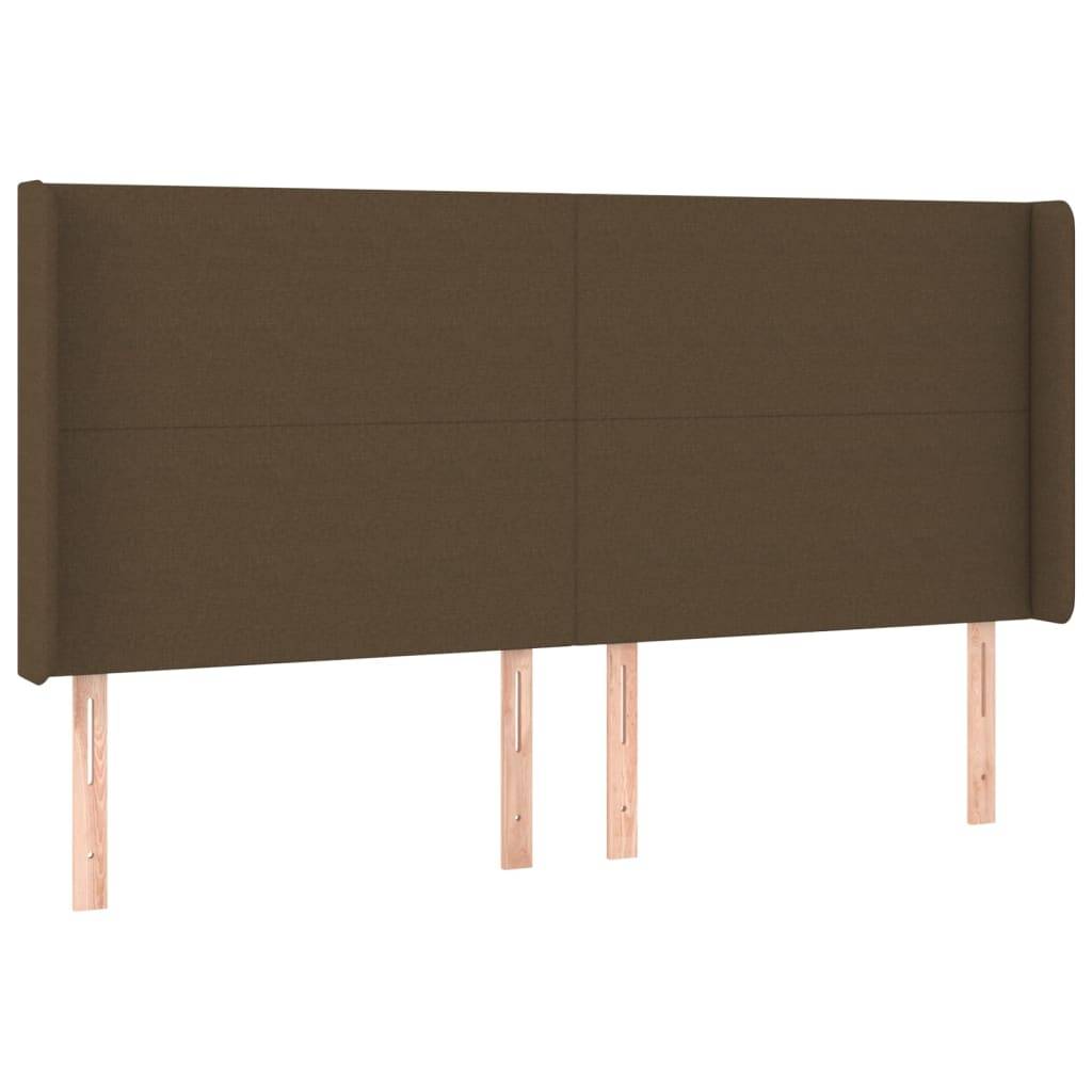 vidaXL Kopfteil mit Ohren Dunkelbraun 183x16x118/128 cm Stoff