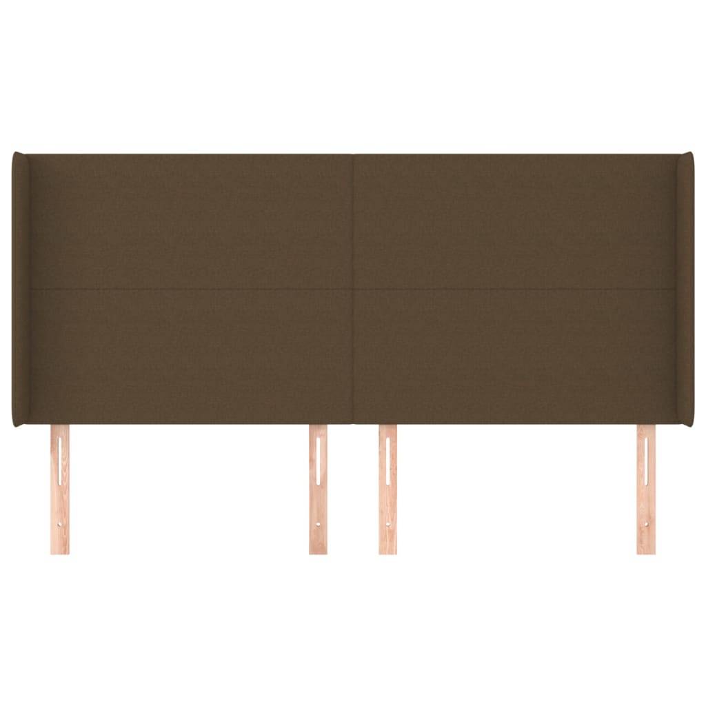 vidaXL Kopfteil mit Ohren Dunkelbraun 183x16x118/128 cm Stoff