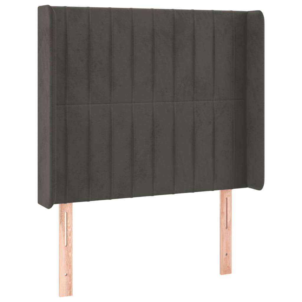 vidaXL LED Kopfteil Dunkelgrau 83x16x118/128 cm Samt