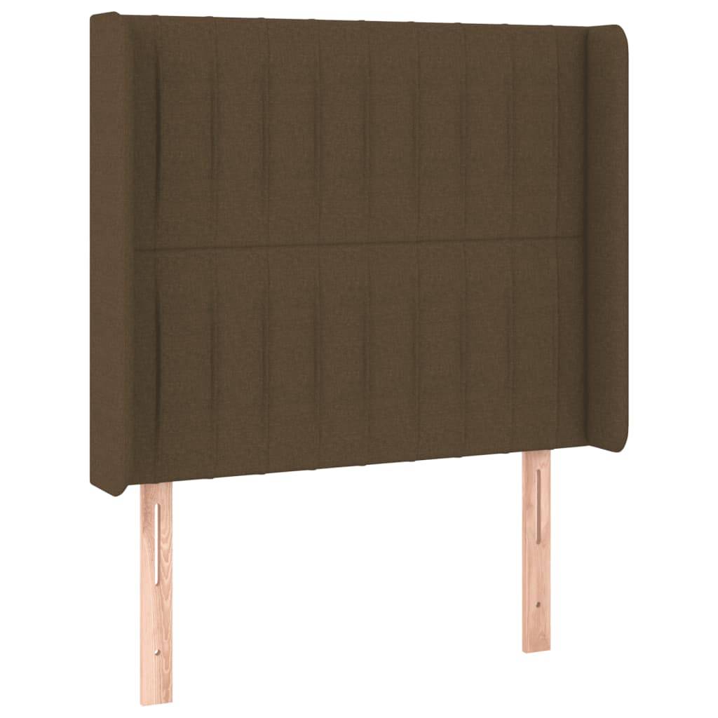 vidaXL LED Kopfteil Dunkelbraun 83x16x118/128 cm Stoff