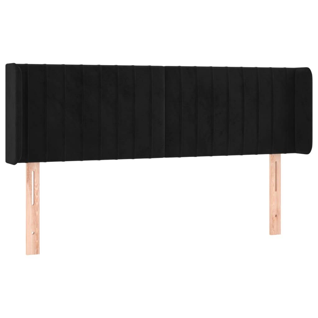 vidaXL LED Kopfteil Schwarz 147x16x78/88 cm Samt