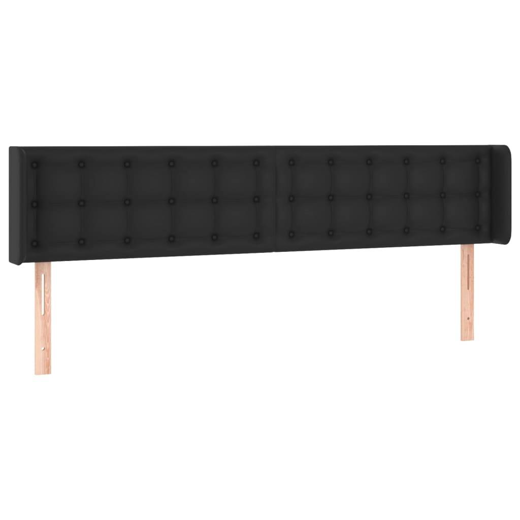 vidaXL LED Kopfteil Schwarz 203x16x78/88 cm Kunstleder