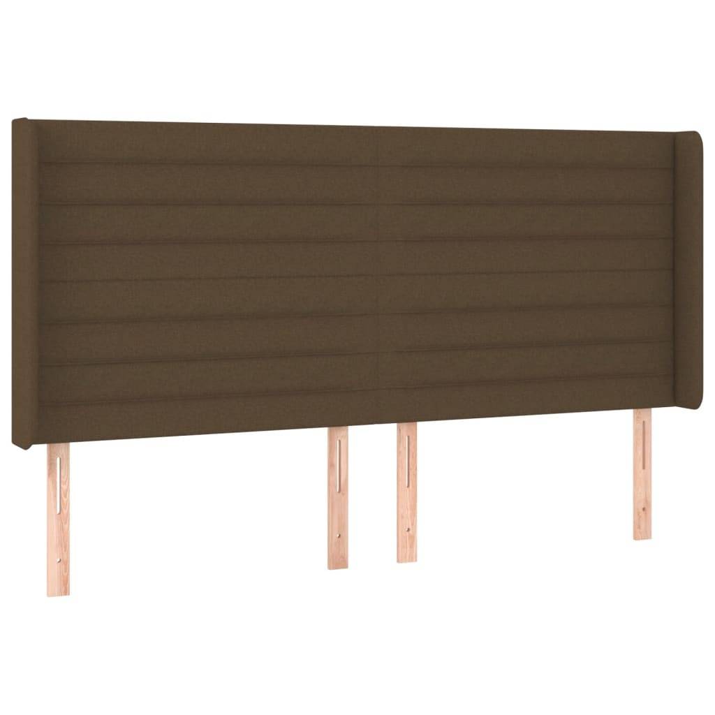 vidaXL LED Kopfteil Dunkelbraun 203x16x118/128 cm Stoff