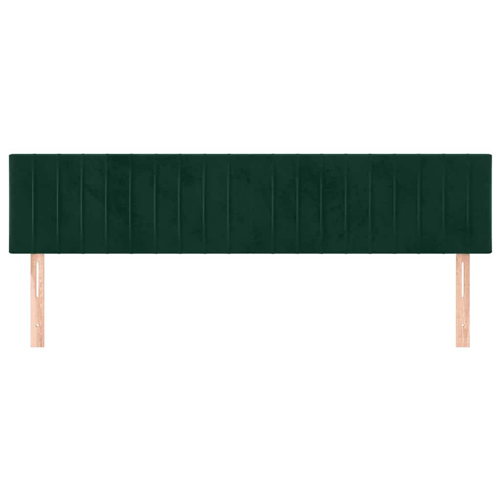 vidaXL Kopfteile 2 Stk. Dunkelgrün 80x5x78/88 cm Samt