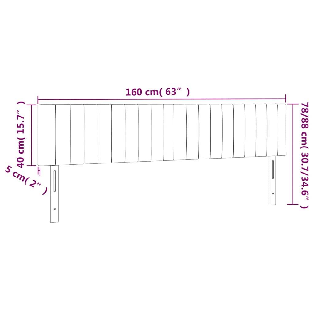 vidaXL Kopfteile 2 Stk. Dunkelgrün 80x5x78/88 cm Samt