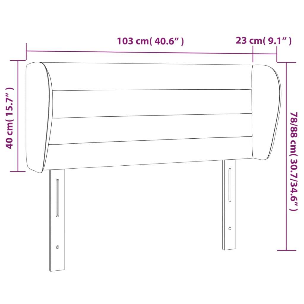 vidaXL Kopfteil mit Ohren Blau 103x23x78/88 cm Stoff