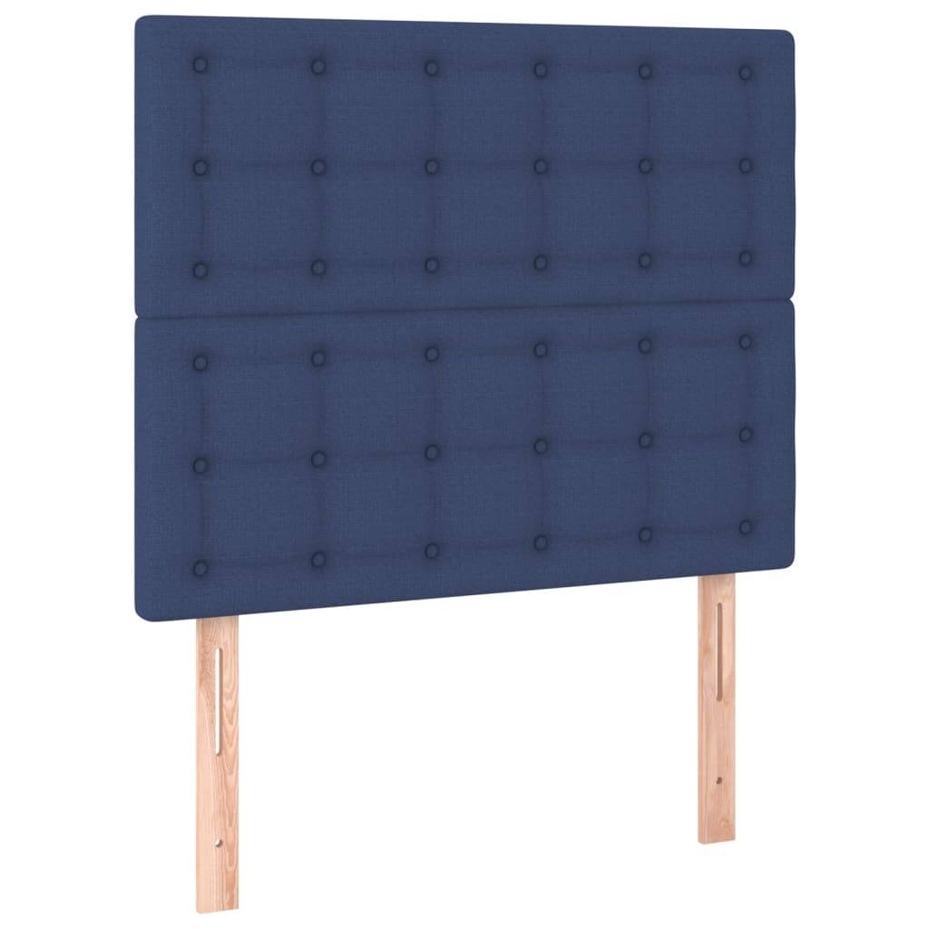 vidaXL LED Kopfteil Blau 90x5x118/128 cm Stoff