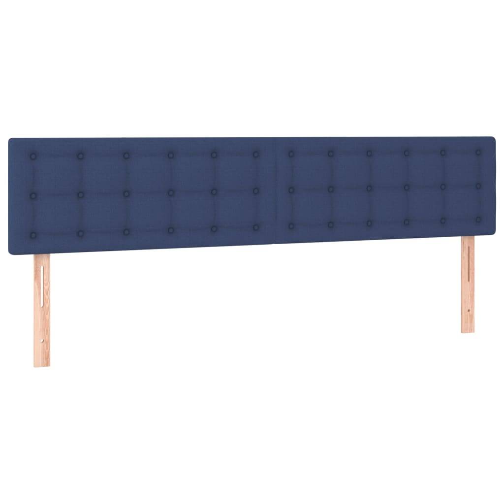 vidaXL LED Kopfteil Blau 160x5x78/88 cm Stoff