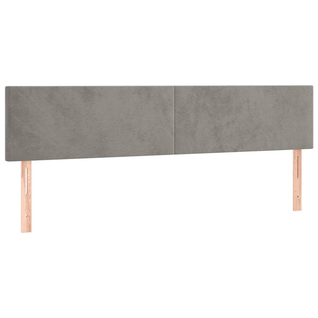 vidaXL Kopfteile 2 Stk. Hellgrau 90x5x78/88 cm Samt
