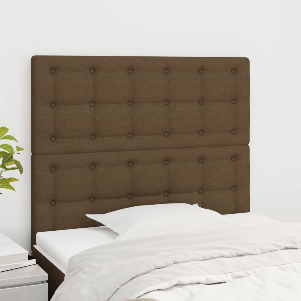 vidaXL Kopfteile 2 Stk. Dunkelbraun 100x5x78/88 cm Stoff