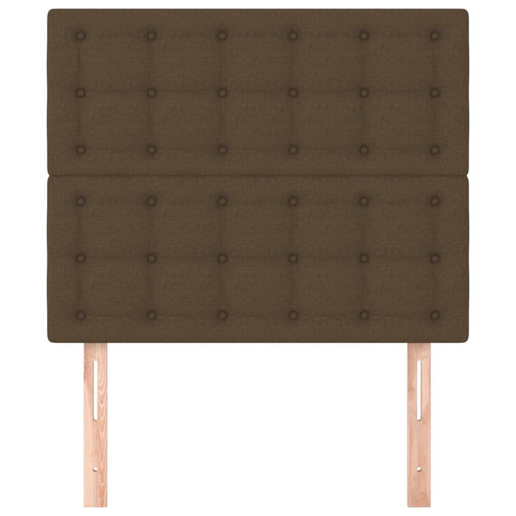 vidaXL Kopfteile 2 Stk. Dunkelbraun 100x5x78/88 cm Stoff