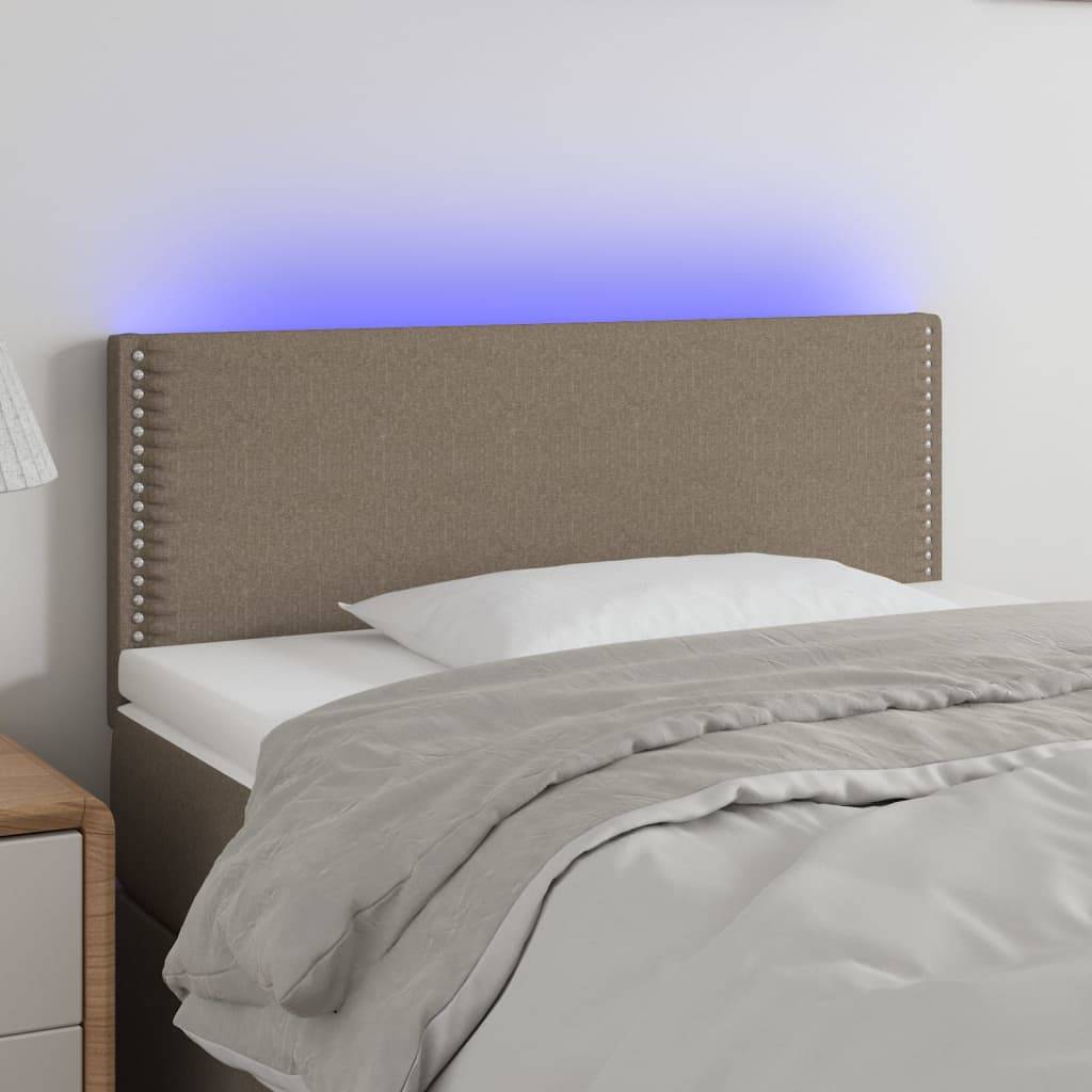 vidaXL LED Kopfteil Taupe 90x5x78/88 cm Stoff
