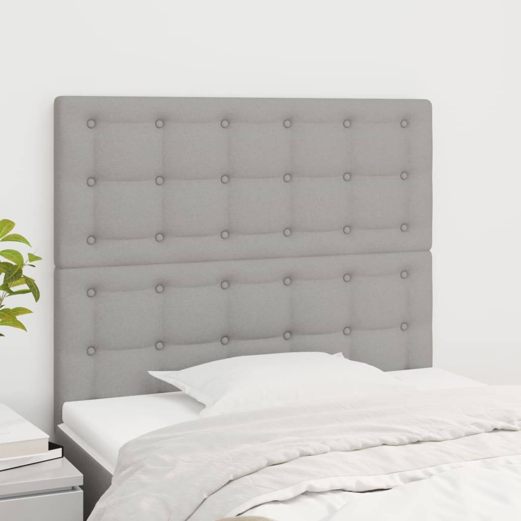 vidaXL Kopfteile 2 Stk. Hellgrau 80x5x78/88 cm Stoff