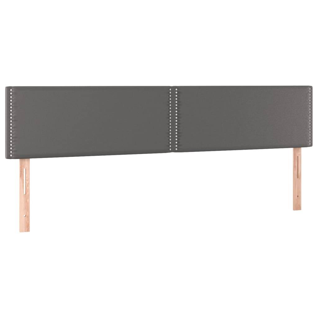vidaXL Kopfteile 2 Stk. Grau 90x5x78/88 cm Kunstleder