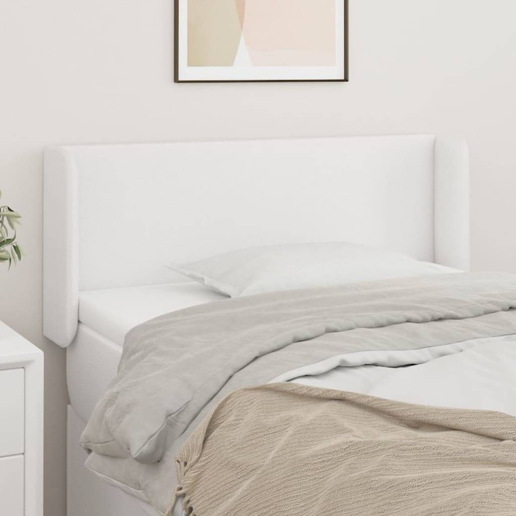 vidaXL Kopfteil mit Ohren Weiß 83x16x78/88 cm Kunstleder