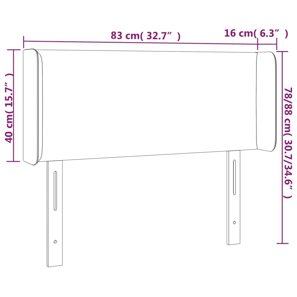 vidaXL Kopfteil mit Ohren Weiß 83x16x78/88 cm Kunstleder