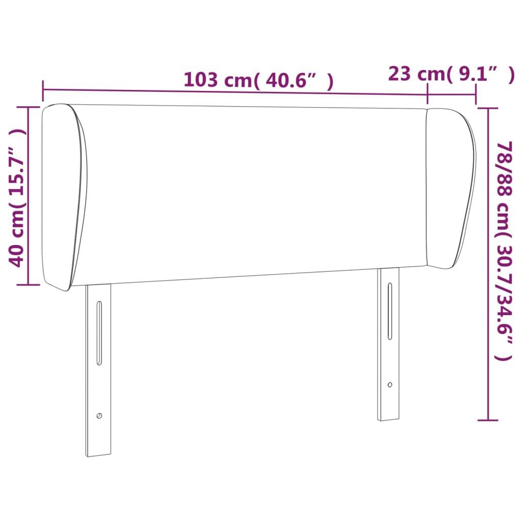 vidaXL Kopfteil mit Ohren Dunkelbraun 103x23x78/88 cm Stoff