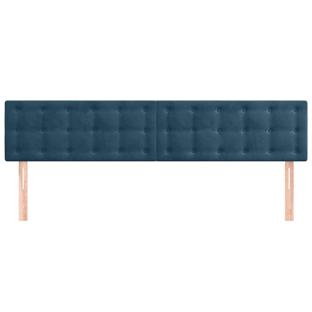 vidaXL Kopfteile 2 Stk. Dunkelblau 100x5x78/88 cm Samt