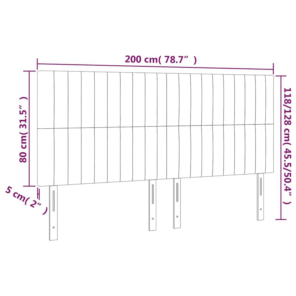 vidaXL LED Kopfteil Dunkelgrün 200x5x118/128 cm Samt