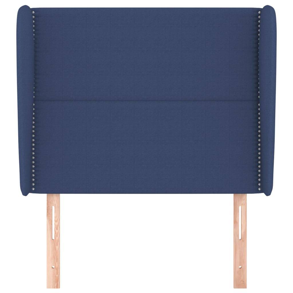 vidaXL Kopfteil mit Ohren Blau 103x23x118/128 cm Stoff