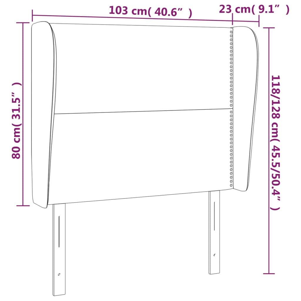 vidaXL Kopfteil mit Ohren Blau 103x23x118/128 cm Stoff