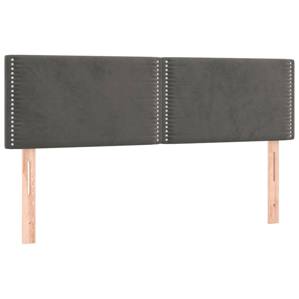 vidaXL Kopfteile 2 Stk. Dunkelgrau 72x5x78/88 cm Samt