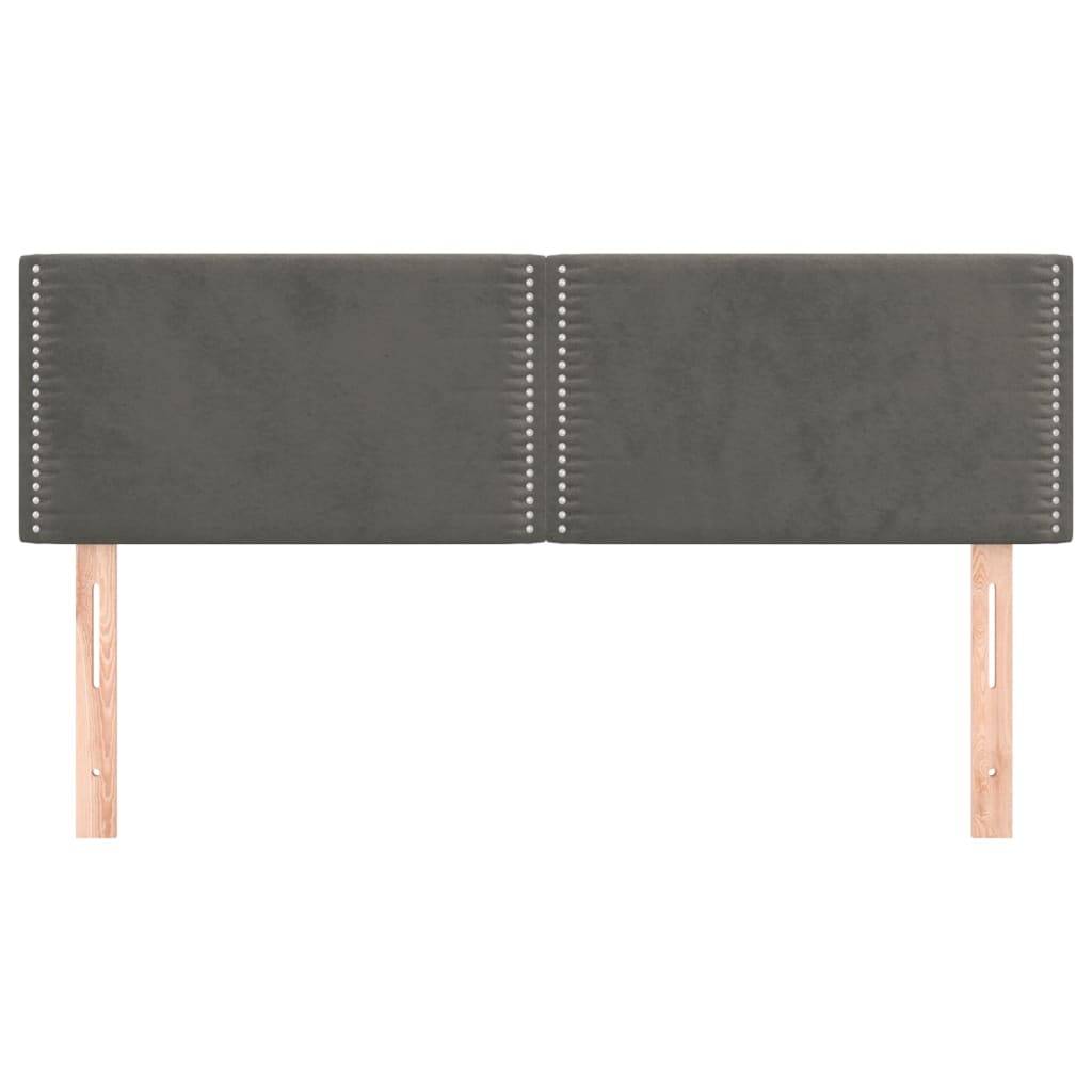 vidaXL Kopfteile 2 Stk. Dunkelgrau 72x5x78/88 cm Samt