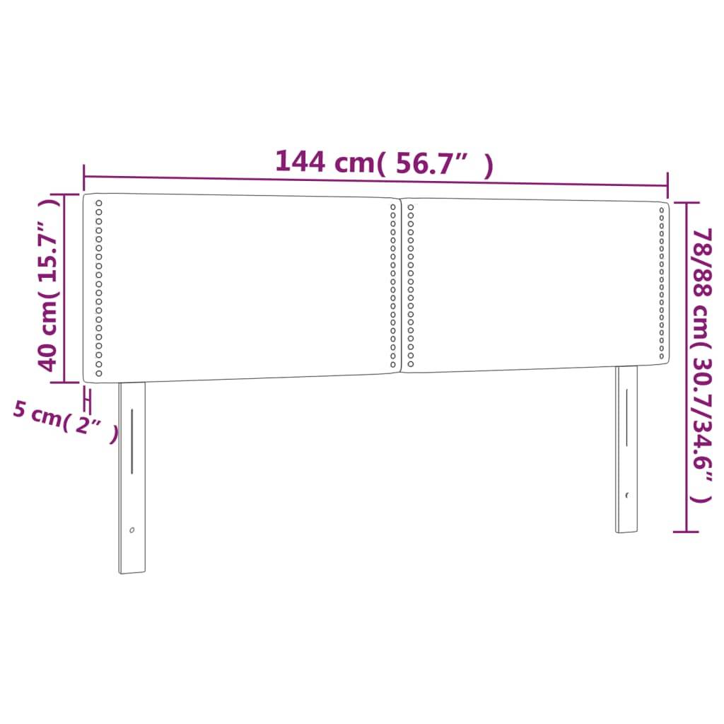 vidaXL Kopfteile 2 Stk. Dunkelgrau 72x5x78/88 cm Samt