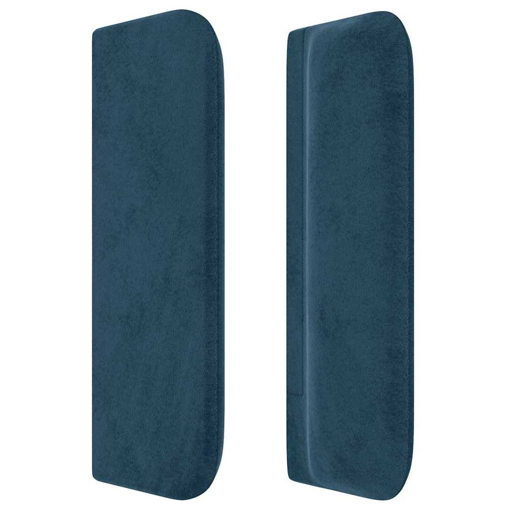 vidaXL Kopfteil mit Ohren Dunkelblau 203x16x78/88 cm Samt