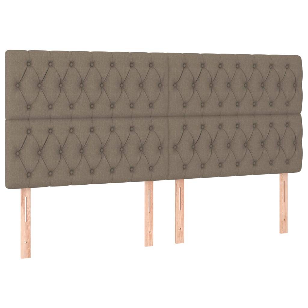 vidaXL Kopfteile 4 Stk. Taupe 100x7x78/88 cm Stoff