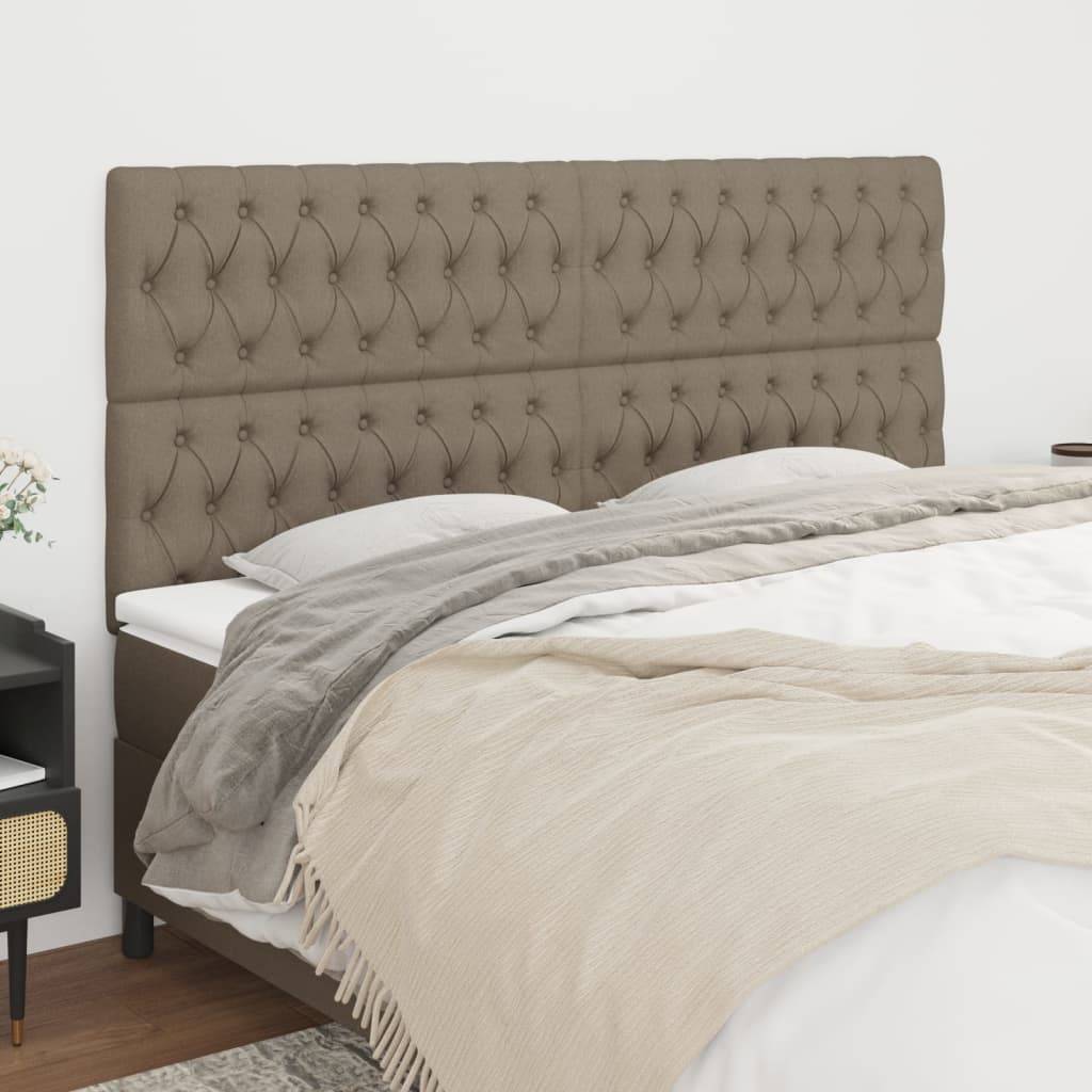vidaXL Kopfteile 4 Stk. Taupe 100x7x78/88 cm Stoff