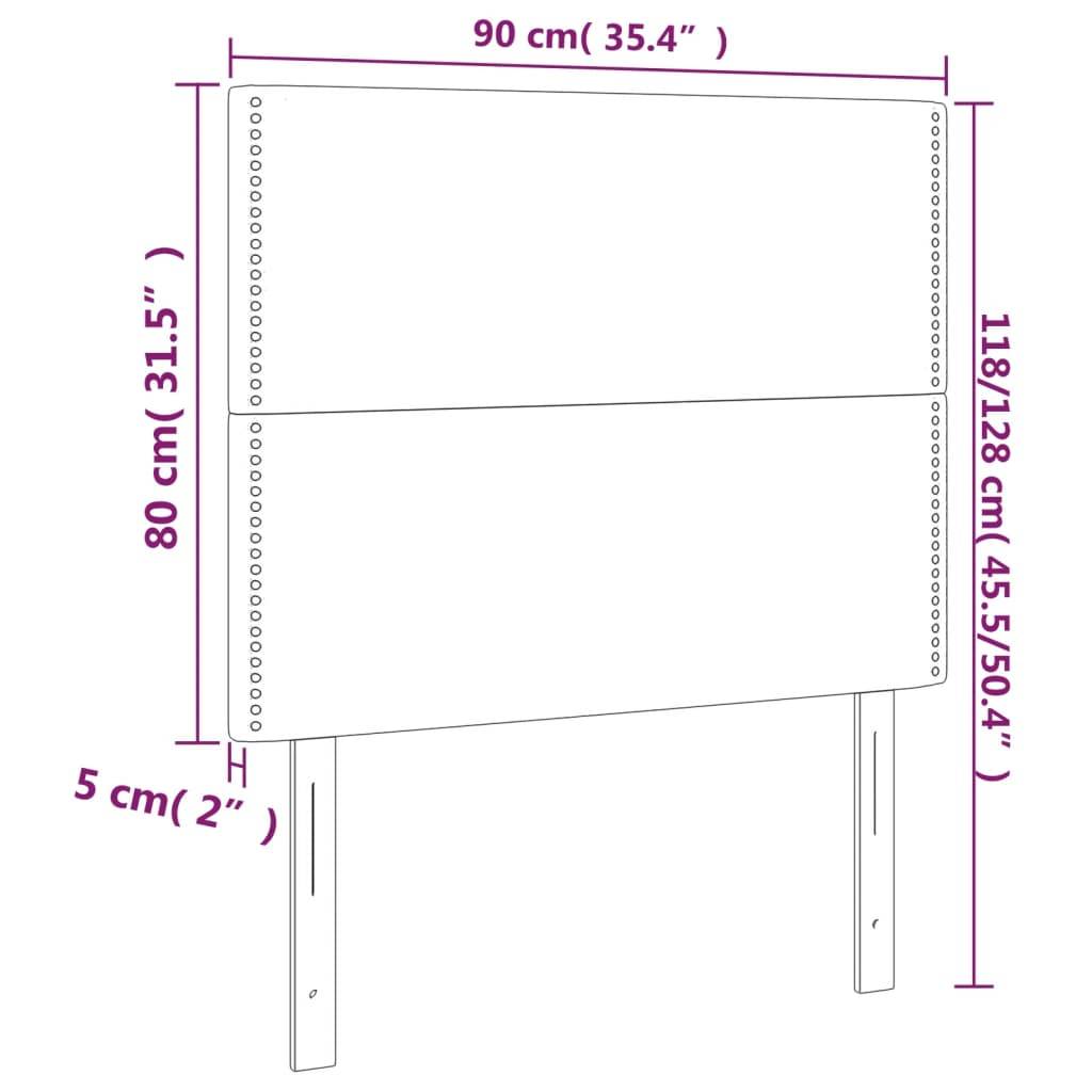 vidaXL Kopfteile 2 Stk. Schwarz 90x5x78/88 cm Stoff