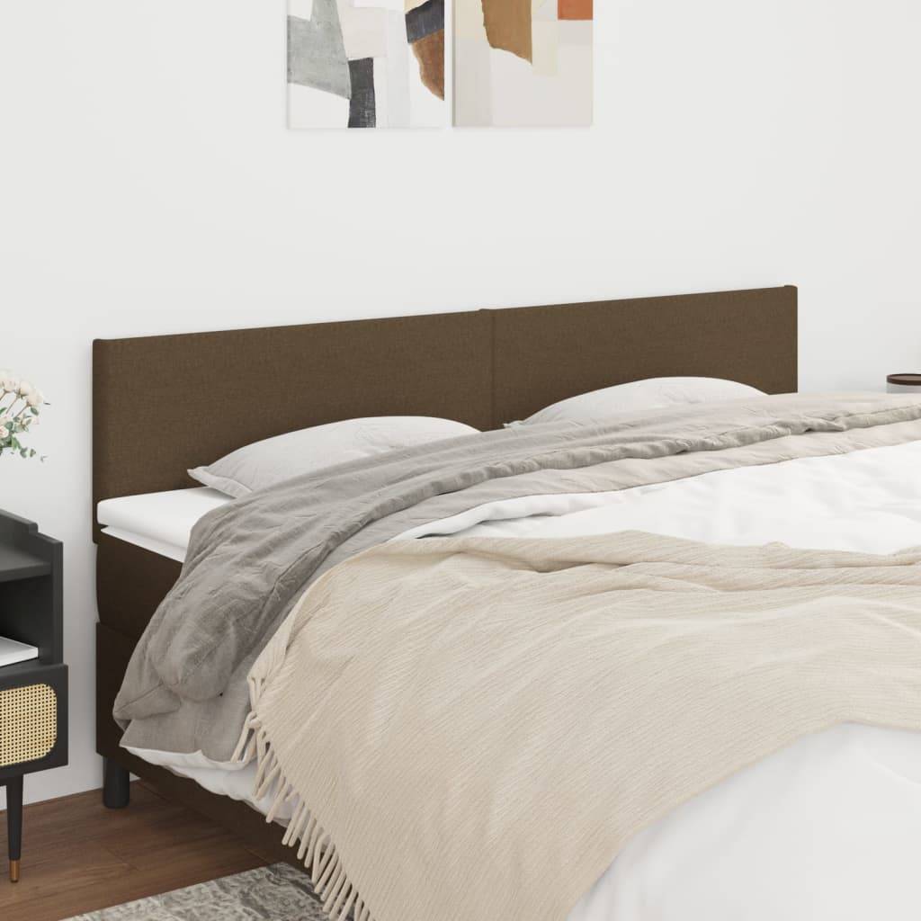vidaXL Kopfteile 2 Stk. Dunkelbraun 90x5x78/88 cm Stoff