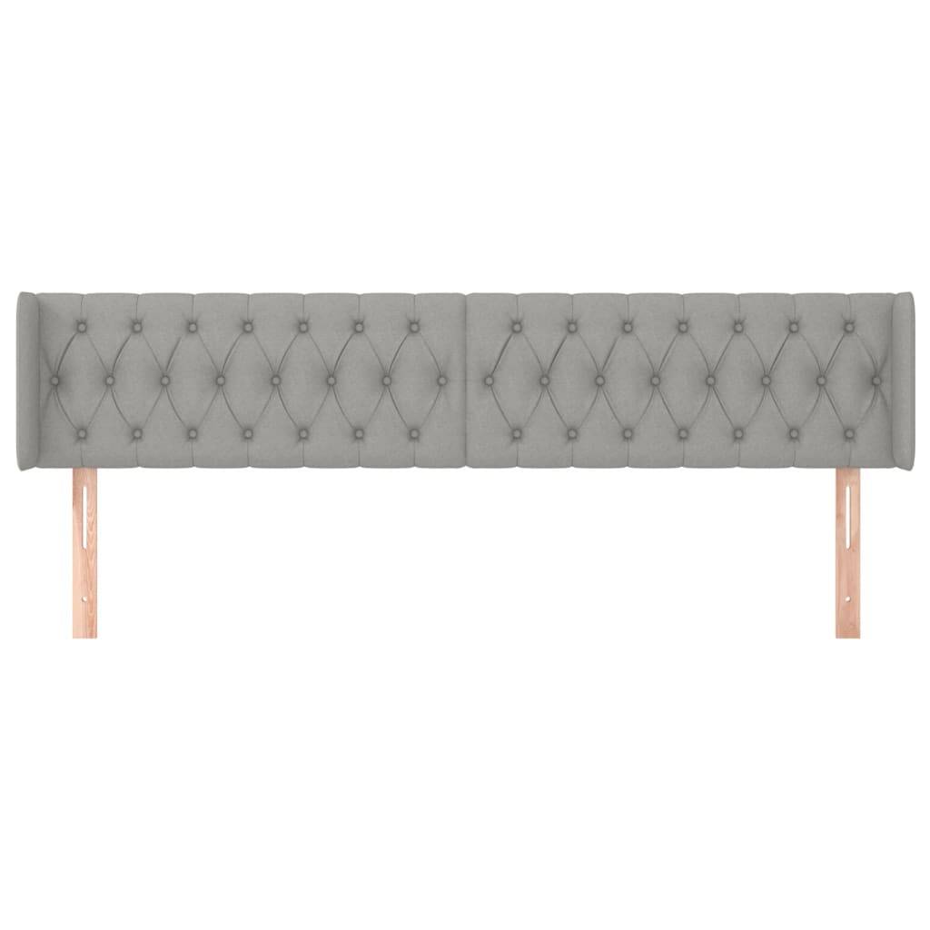 vidaXL Kopfteil mit Ohren Hellgrau 183x16x78/88 cm Stoff