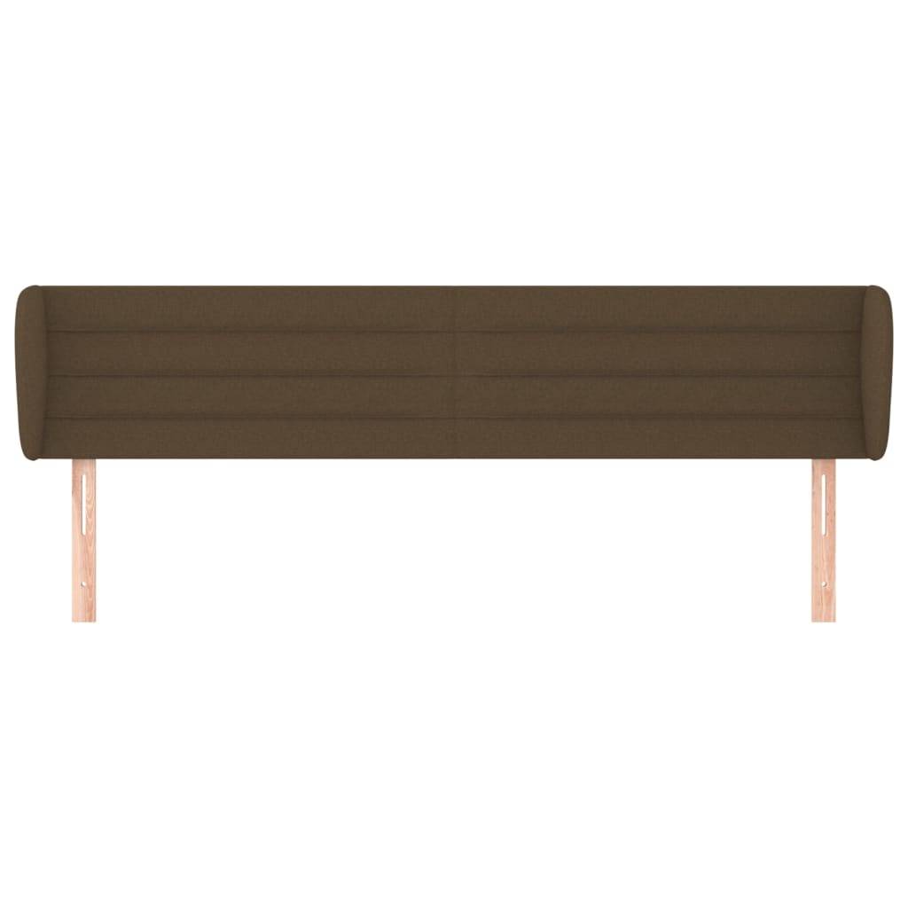 vidaXL Kopfteil mit Ohren Dunkelbraun 203x23x78/88 cm Stoff