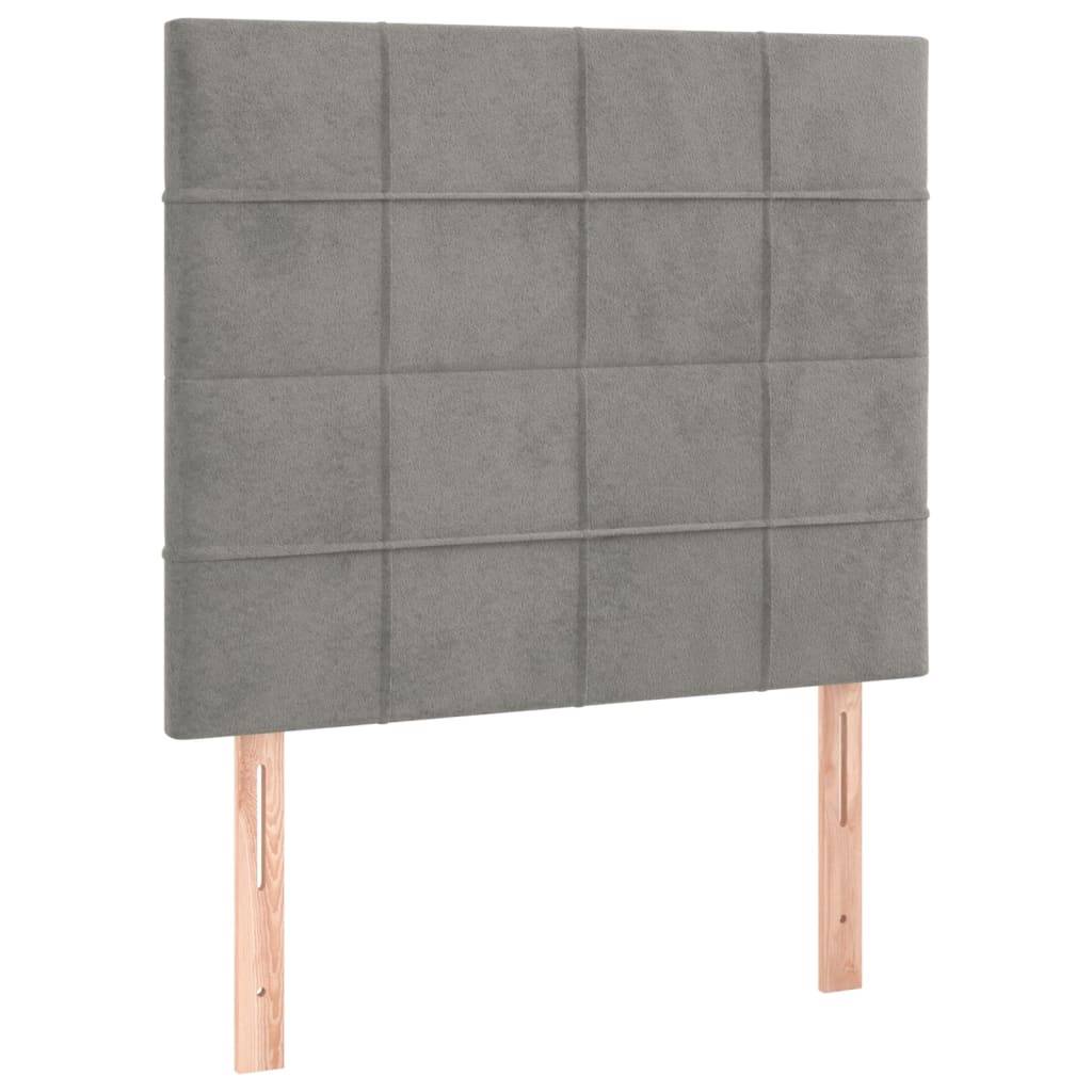 vidaXL LED Kopfteil Hellgrau 80x5x118/128 cm Samt