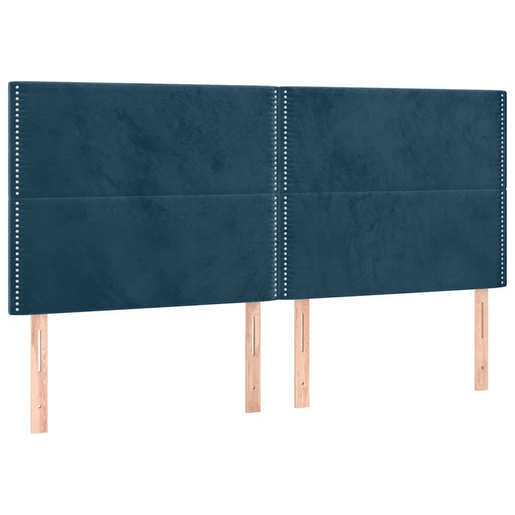 vidaXL LED Kopfteil Dunkelblau 200x5x118/128 cm Samt