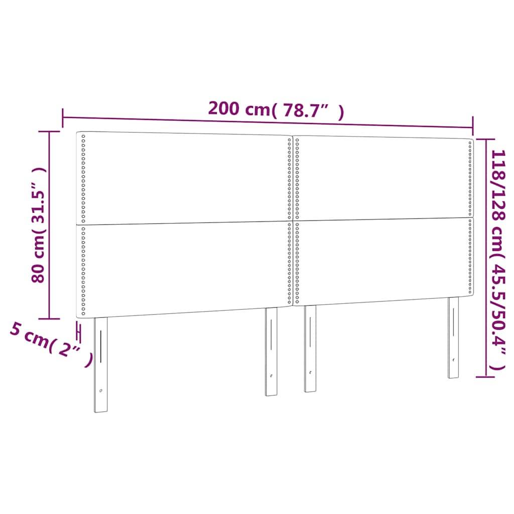 vidaXL LED Kopfteil Dunkelblau 200x5x118/128 cm Samt