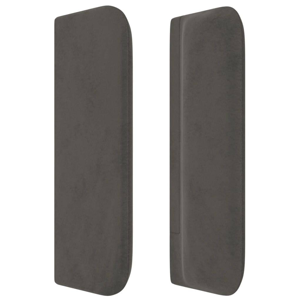 vidaXL Kopfteil mit Ohren Dunkelgrau 163x16x78/88 cm Samt