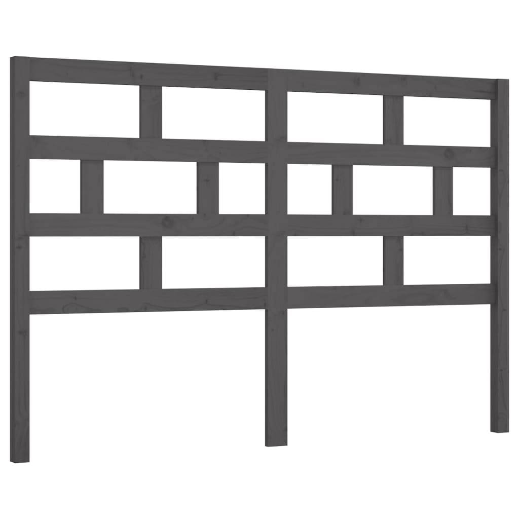 vidaXL Kopfteil Grau 166x4x100 cm Massivholz Kiefer