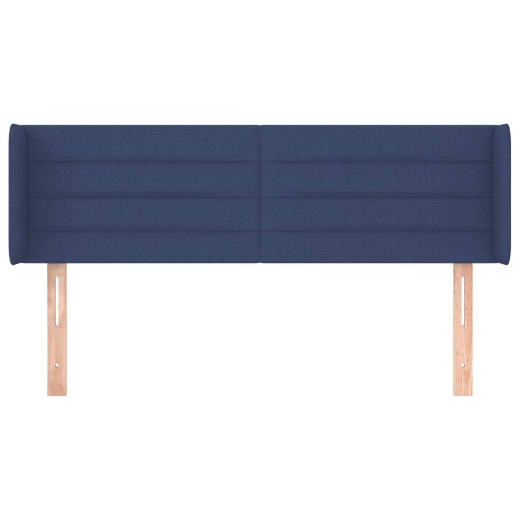vidaXL Kopfteil mit Ohren Blau 147x16x78/88 cm Stoff