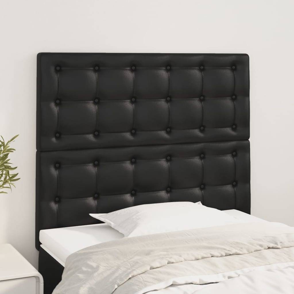 vidaXL Kopfteile 2 Stk. Schwarz 80x5x78/88 cm Kunstleder