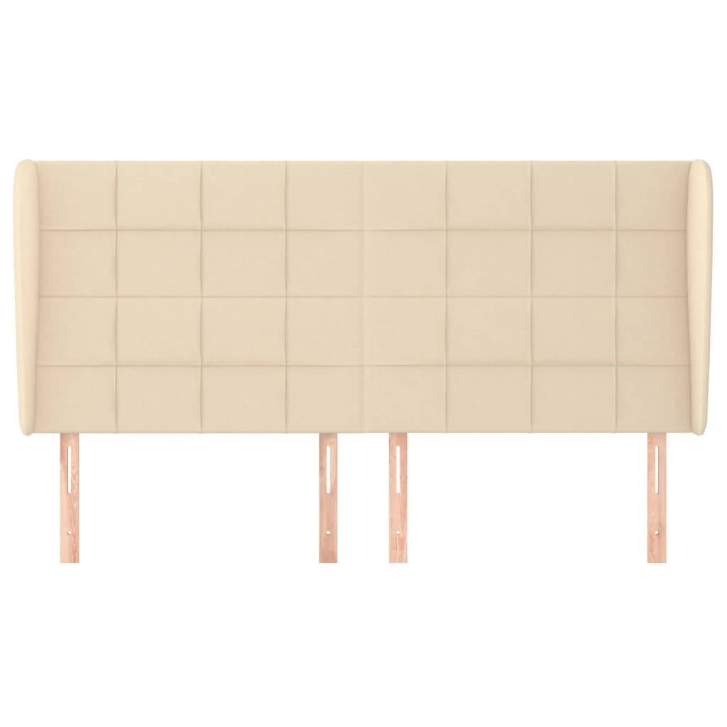 vidaXL Kopfteil mit Ohren Creme 203x23x118/128 cm Stoff