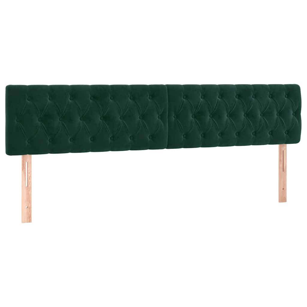 vidaXL Kopfteile 2 Stk. Dunkelgrün 90x7x78/88 cm Samt