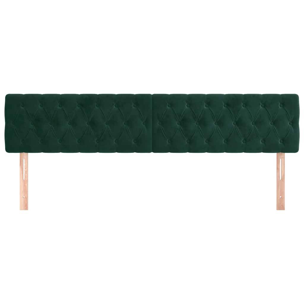 vidaXL Kopfteile 2 Stk. Dunkelgrün 90x7x78/88 cm Samt