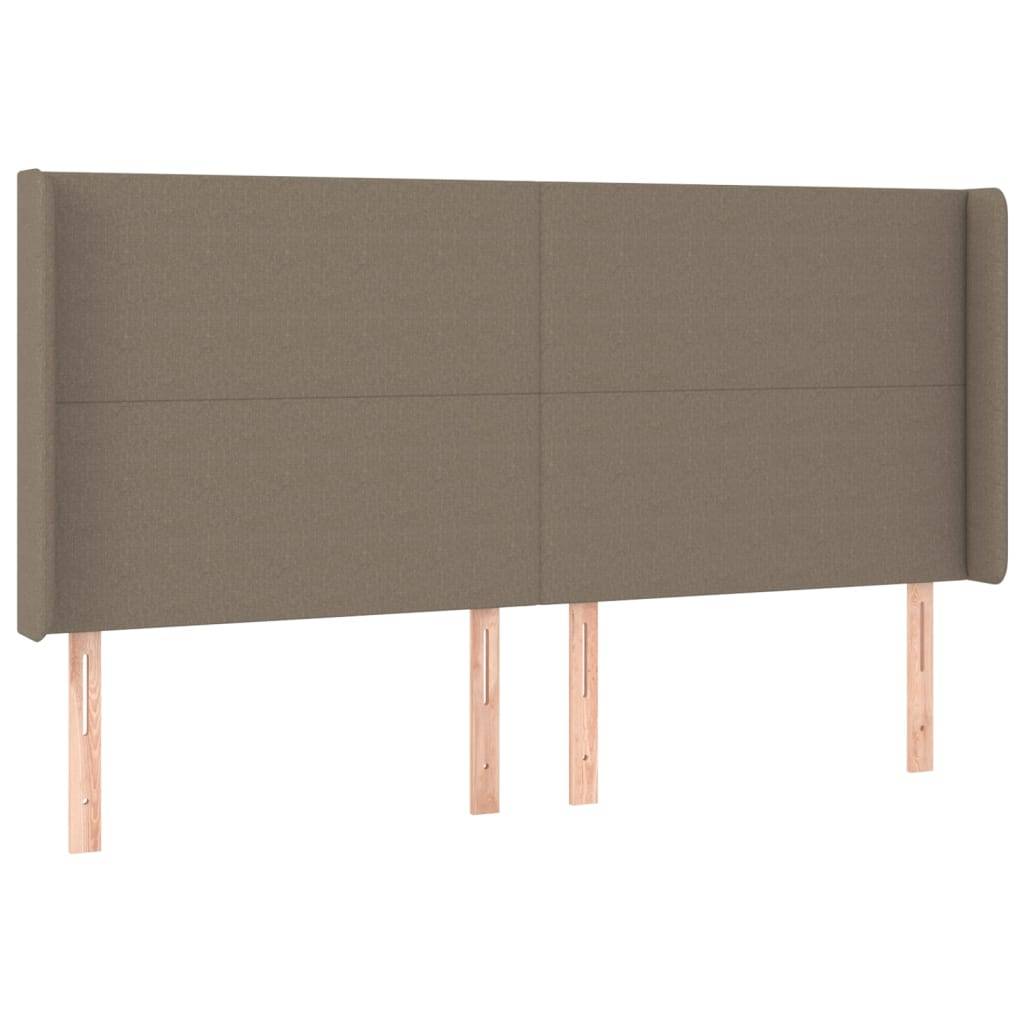 vidaXL LED Kopfteil Taupe 203x16x118/128 cm Stoff