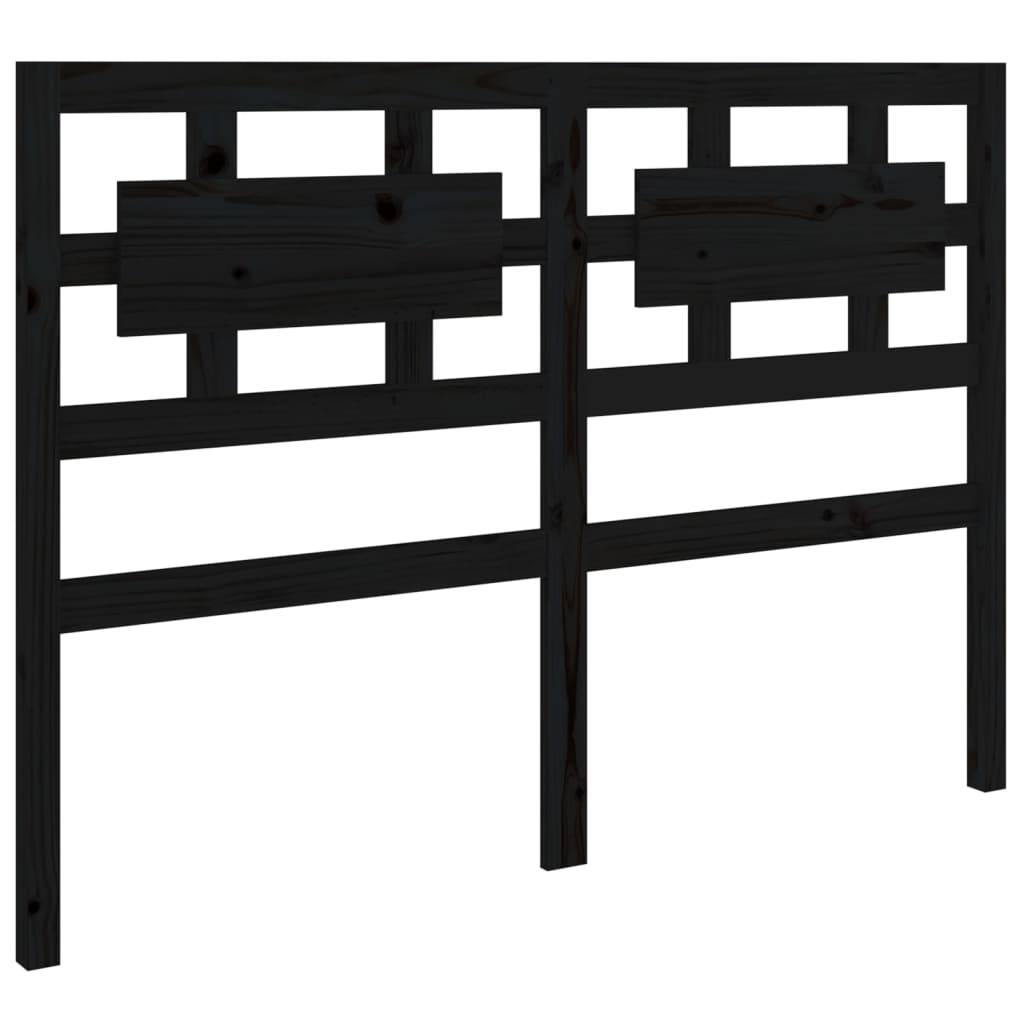 vidaXL Kopfteil Schwarz 125,5x4x100 cm Massivholz Kiefer