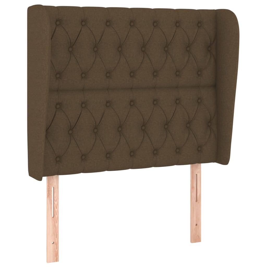 vidaXL Kopfteil mit Ohren Dunkelbraun 103x23x118/128 cm Stoff