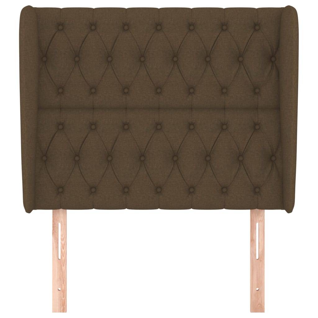 vidaXL Kopfteil mit Ohren Dunkelbraun 103x23x118/128 cm Stoff