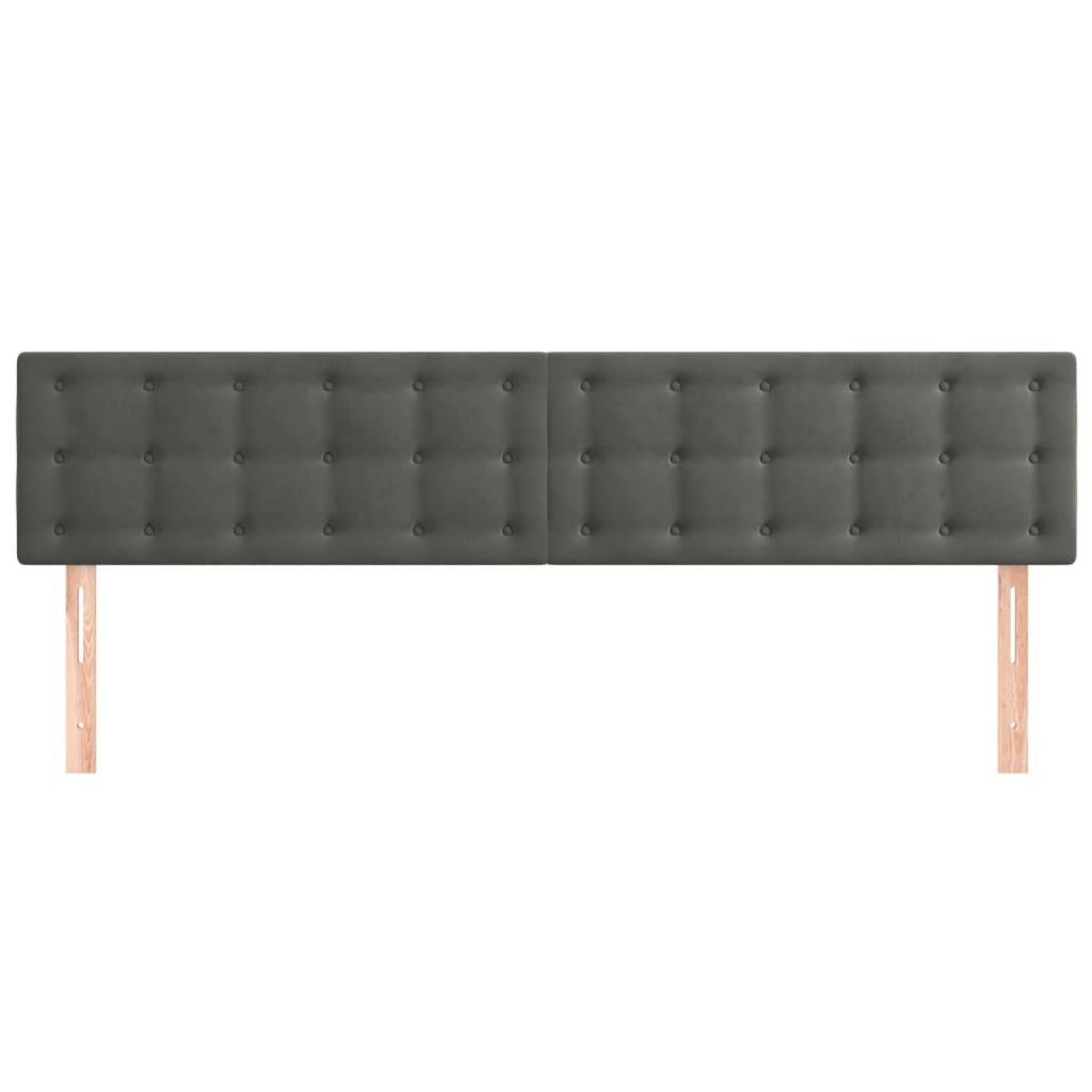 vidaXL Kopfteile 2 Stk. Dunkelgrau 80x5x78/88 cm Samt